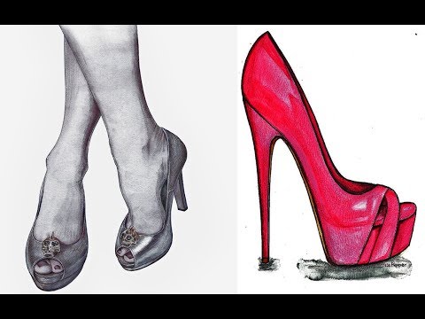 480x360 Speed Drawing High Heel - High Heels Drawing