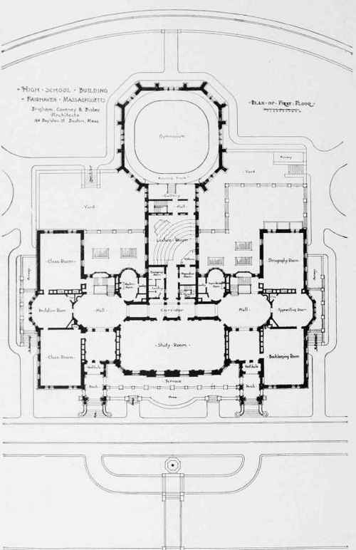 500x772 perspective drawing examination plates part - High School Building Drawing