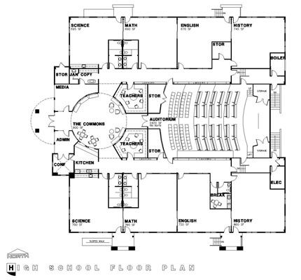 430x400 high school floor plan floor plans - High School Building Drawing