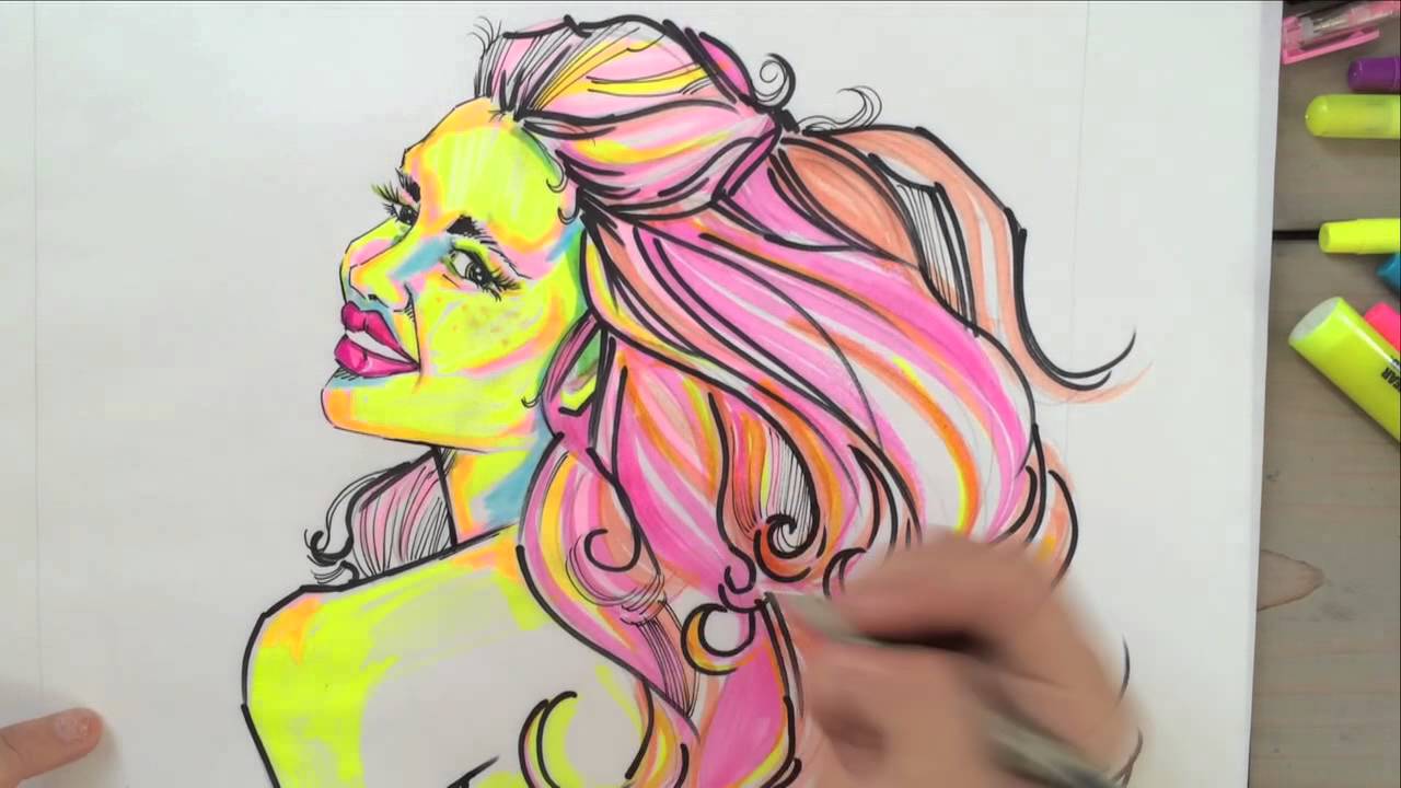 1280x720 Highlighter Marker Portrait Highlighter Art - Highlighter Drawings