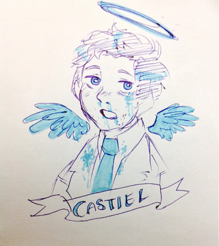 320x360 Castielsupernatural Drawings On Paigeeworld Pictures - Highlighter Drawings