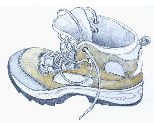 499x400 Hiking Boot - Hiking Boots Drawing