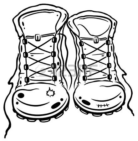 441x450 Hiking Boots Clipart - Hiking Boots Drawing