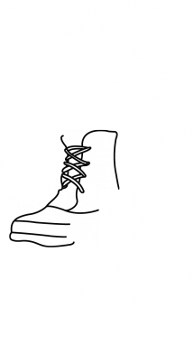 215x382 How To Draw A Hiking Boots, Easy Step - Hiking Boots Drawing