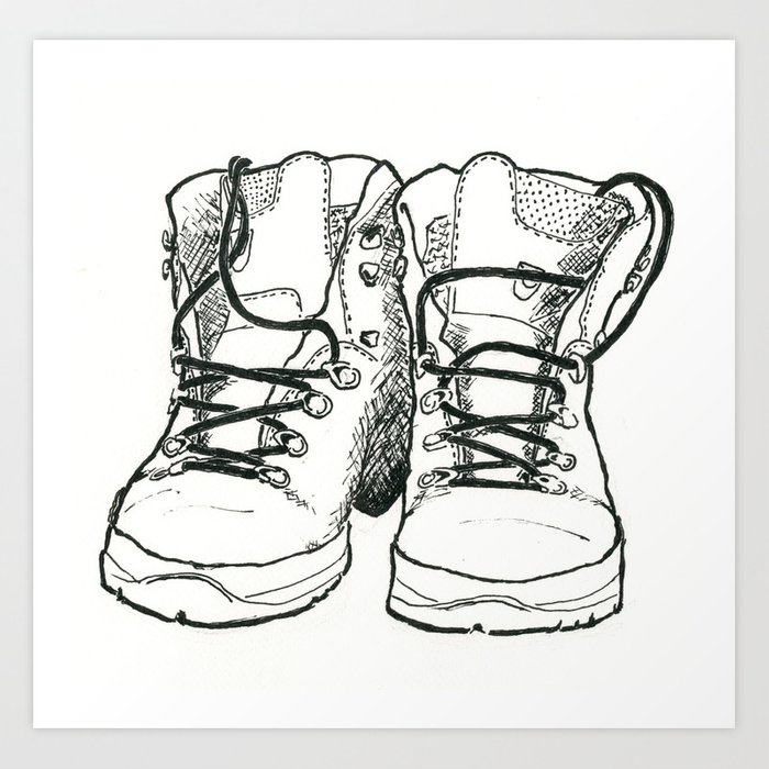 Hiking Boots Drawing at Explore collection of