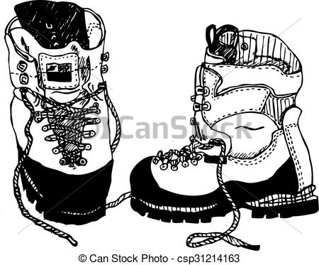 450x373 alpine hiking boots drawing isolated on white background vector - Hiking Boots Drawing