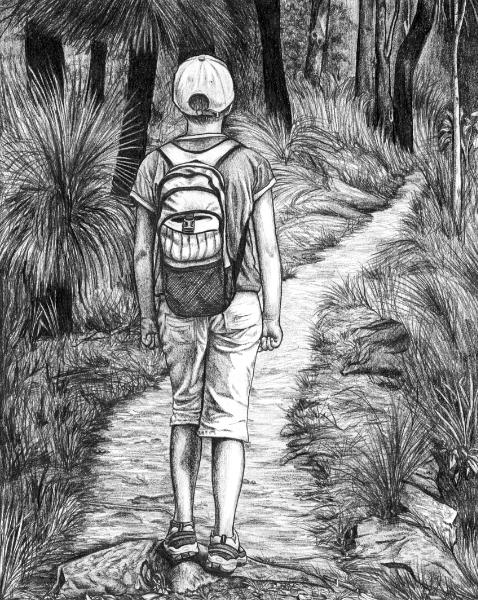 478x600 Hiking Girl - Hiking Drawing