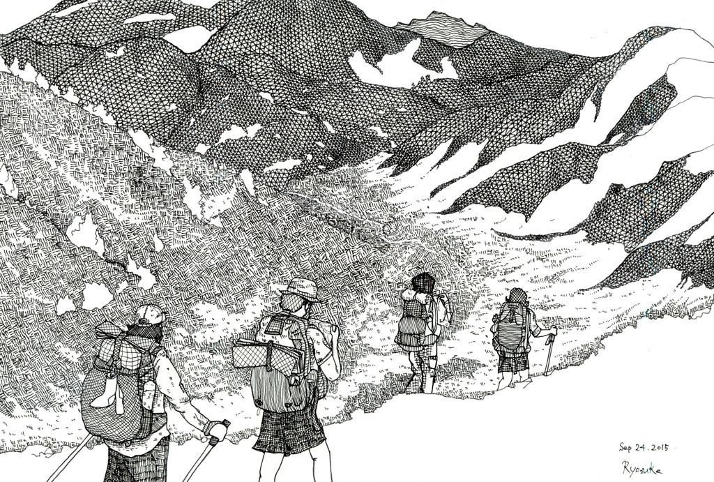 1024x691 Japanese Artist And Thru Hiker Ryosuke Kawato Draws The Pct - Hiking Drawing