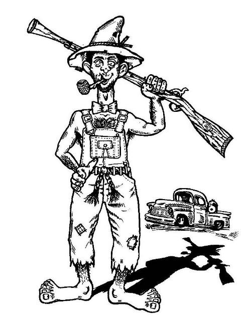 496x640 Hillbilly Drawing Barefoot For Free Download - Hillbilly Drawing