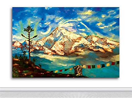 425x316 tamatina shiva canvas painting - Himalaya Drawing