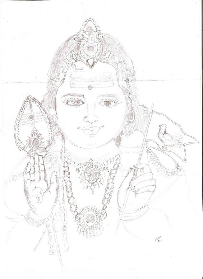 653x900 hindu god drawing - Hindu Drawings