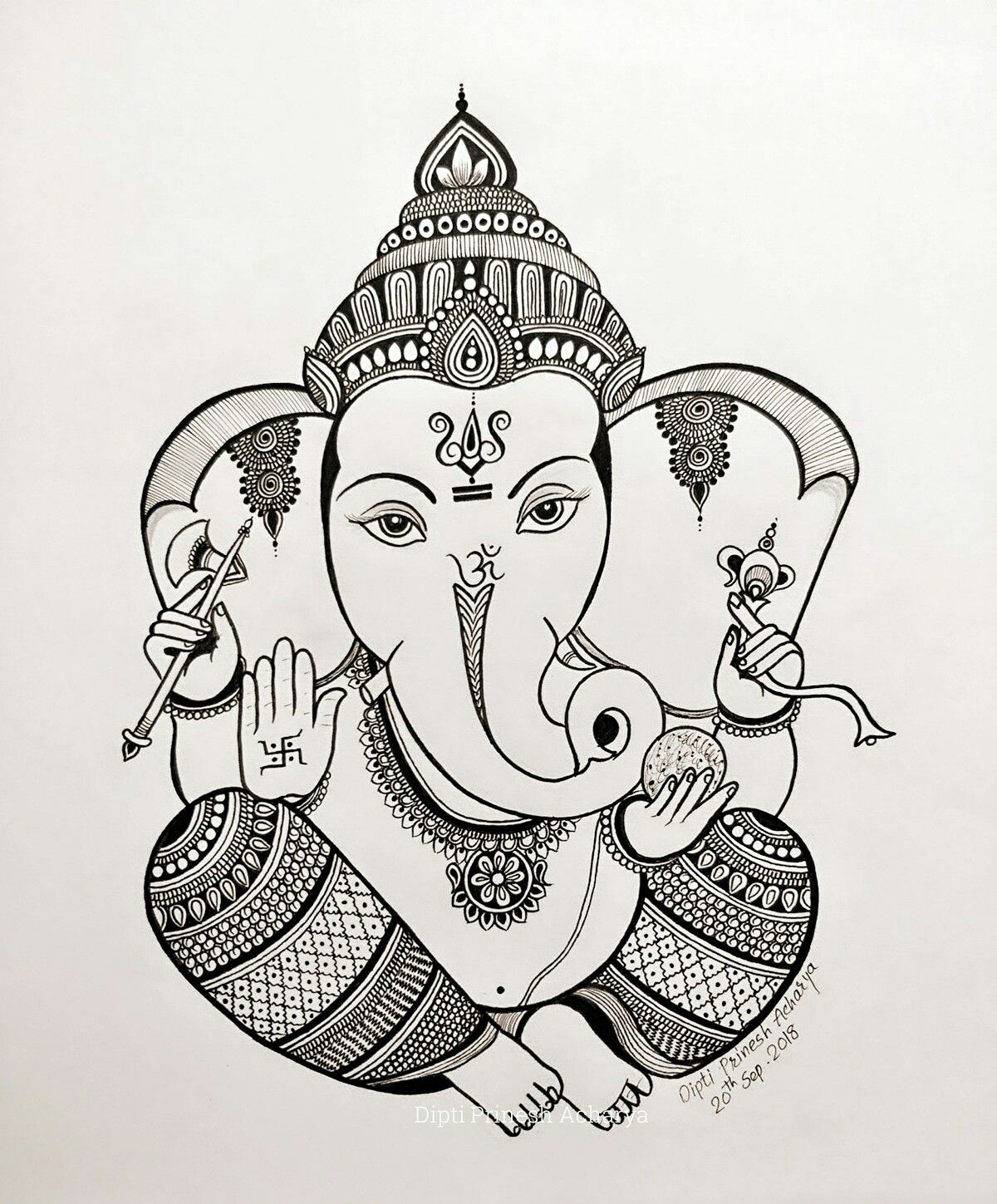 1200x1449 Ganesh - Hindu Drawings