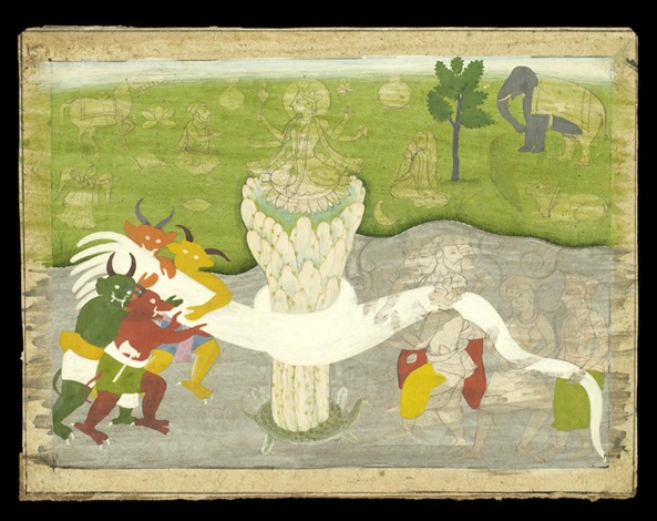 593x470 a collection of thirty one drawings, depicting subjects from hindu - Hindu Drawings