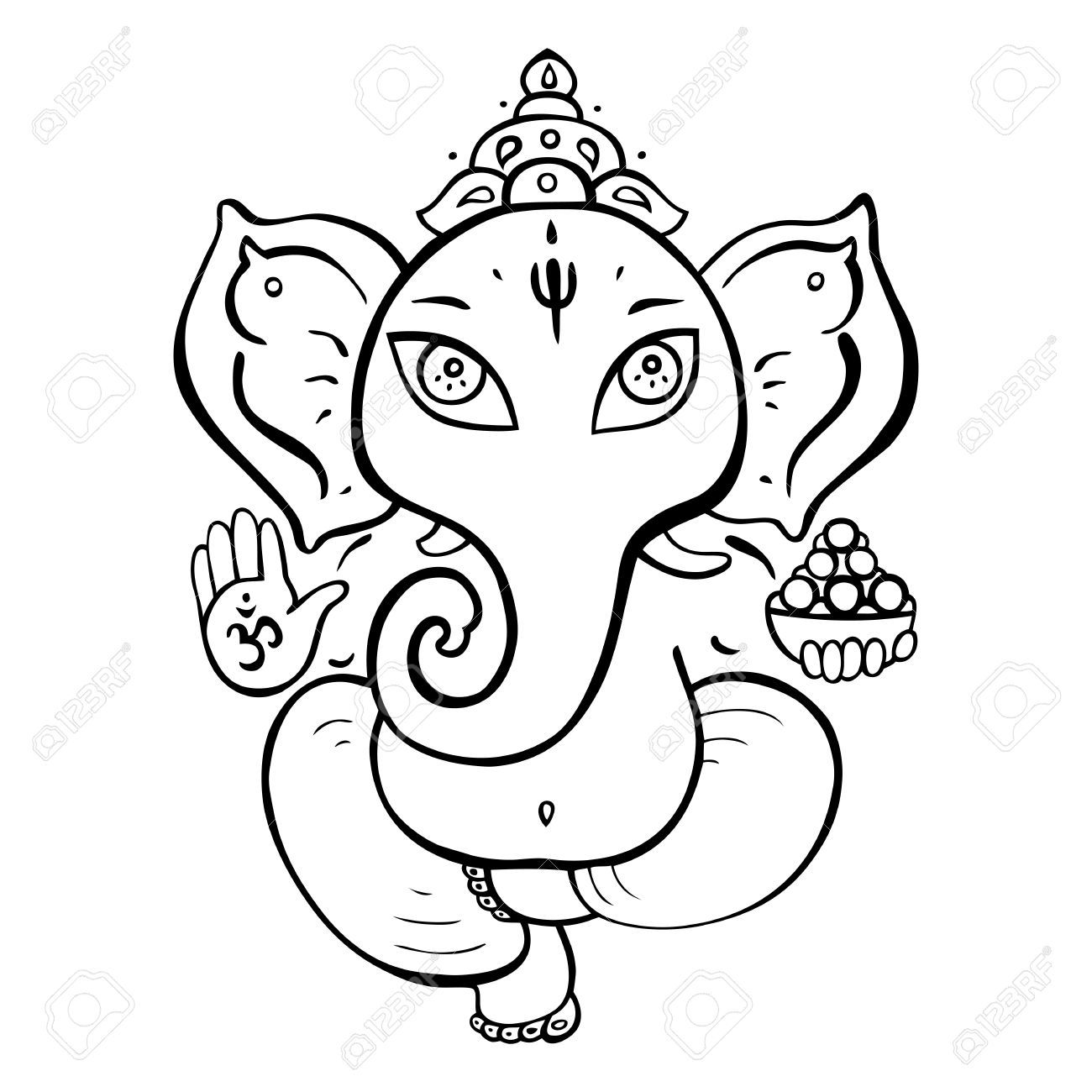 1300x1300 hindu elephant drawing - Hindu Elephant Drawing