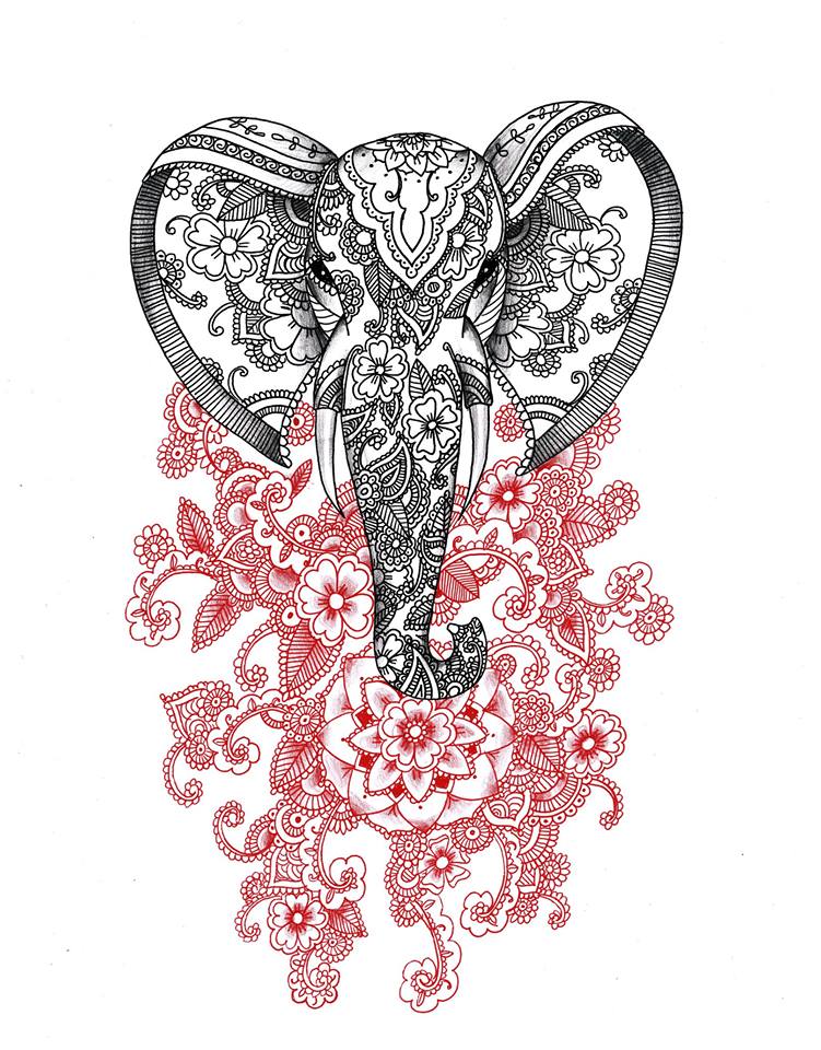 751x960 Drawing Art - Hindu Elephant Drawing