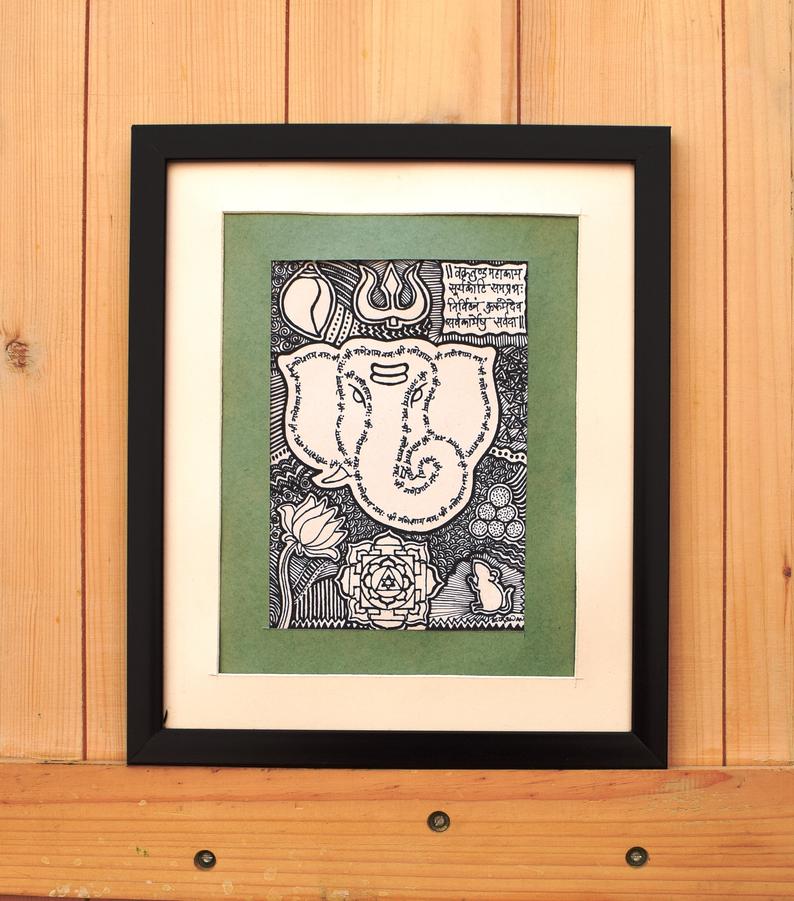 794x901 ganesha illustration elephant god drawing hindu god etsy - Hindu Elephant God Drawing