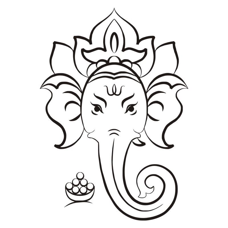 800x800 elephant drawing hindu for free download - Hindu Elephant God Drawing