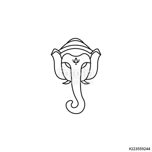 Hindu Elephant God Drawing at PaintingValley.com | Explore collection ...