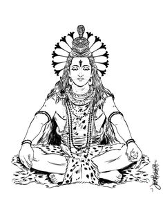 236x296 line art of lord shiva drawings in hindu art, art, lord shiva - Hindu God Drawing