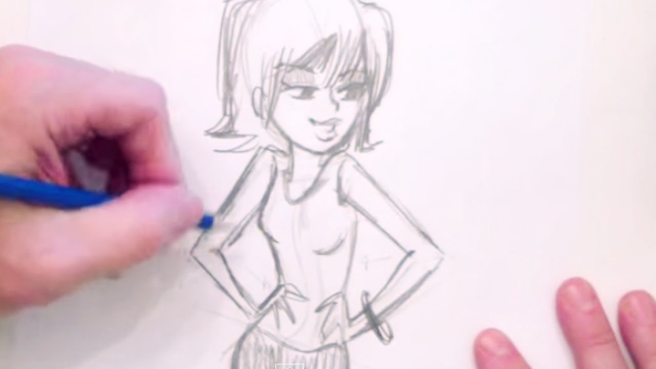 1280x720 How To Draw Hands On Hips Pose - Hip Drawing