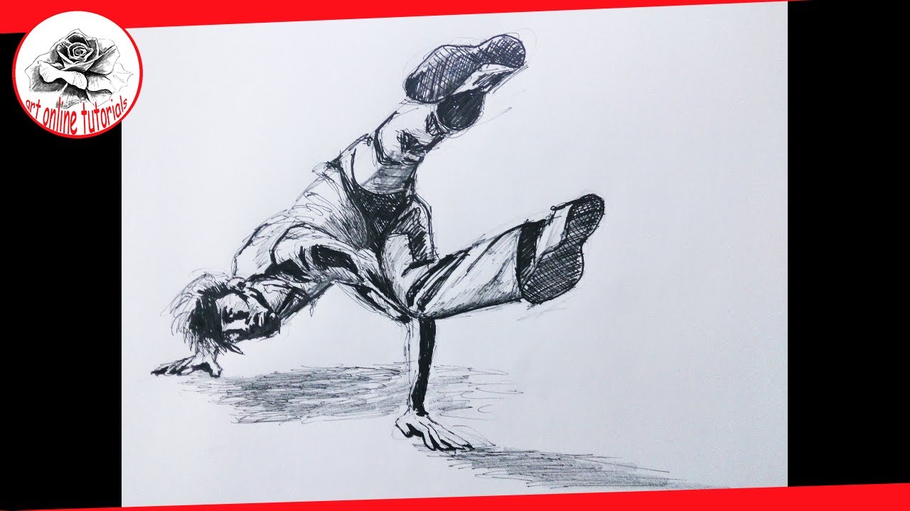 1280x720 How To Draw A Hip Hop Dancer With Pencil And Pen - Hip Hop Dance Drawings