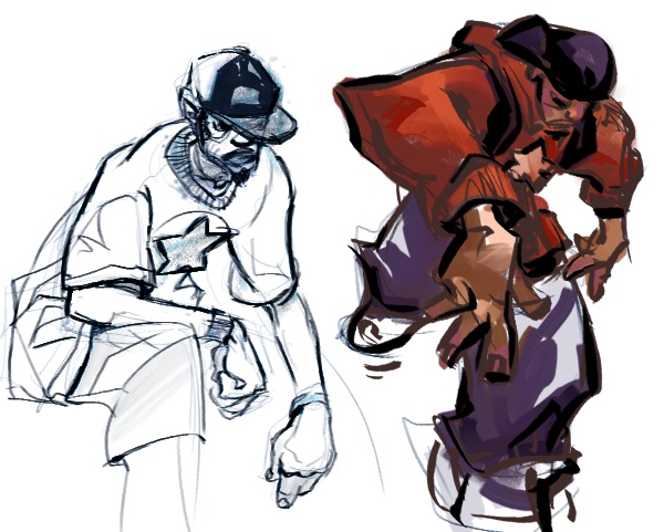 600x481 mermuse sketchbook hip hop figure studies - Hip Hop Drawings