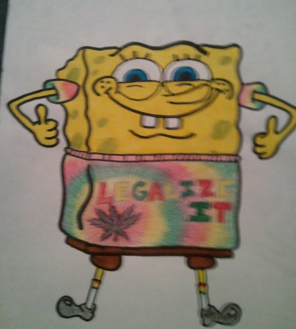 960x1067 spongebob the hippie brandiidandii foundmyself - Hippie Drawings