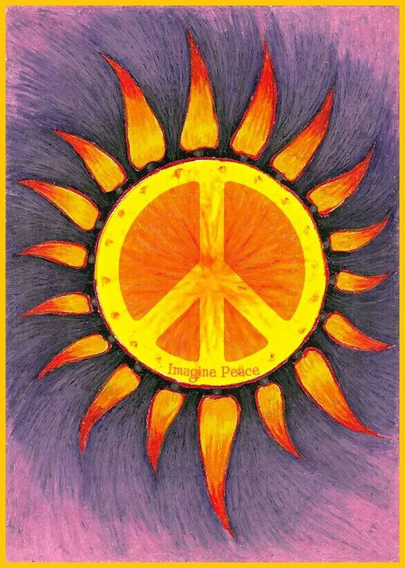 586x822 american hippie art - Hippie Sun Drawing