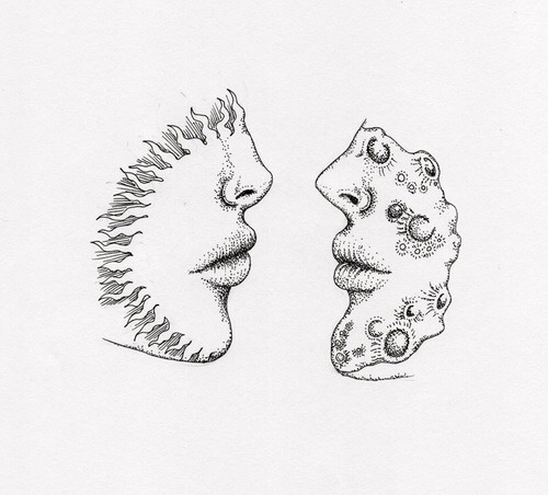 500x452 Love Drawing Art Couple Cute Life Cool Hippie Hipster Follow Back - Hippie Sun Drawing