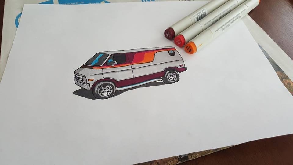 960x540 Hippie Van - Hippie Van Drawing