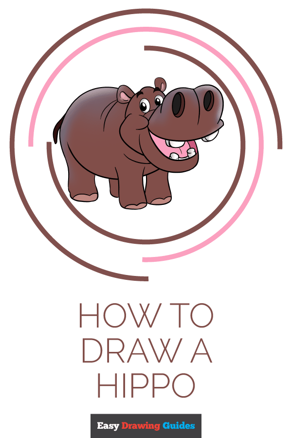600x900 How To Draw A Hippo - Hippo Cartoon Drawing