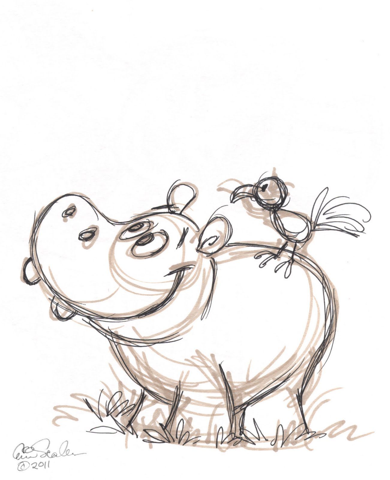 1301x1600 drawings of hippos thursday, january cute! drawings - Hippo Cartoon Drawing