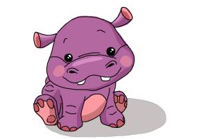 300x200 How To Draw A Hippo For Kids - Hippo Drawing