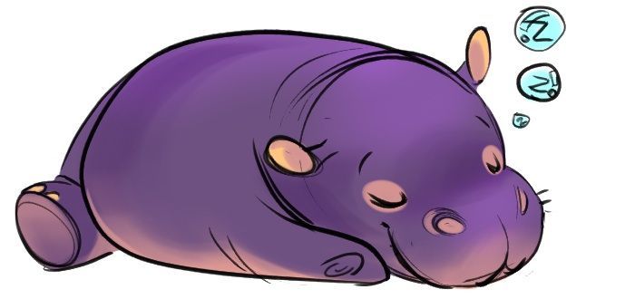 700x330 Cute Hippo Drawing - Hippo Drawing