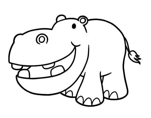 600x470 Hippo Drawing For Kids - Hippo Drawing For Kids