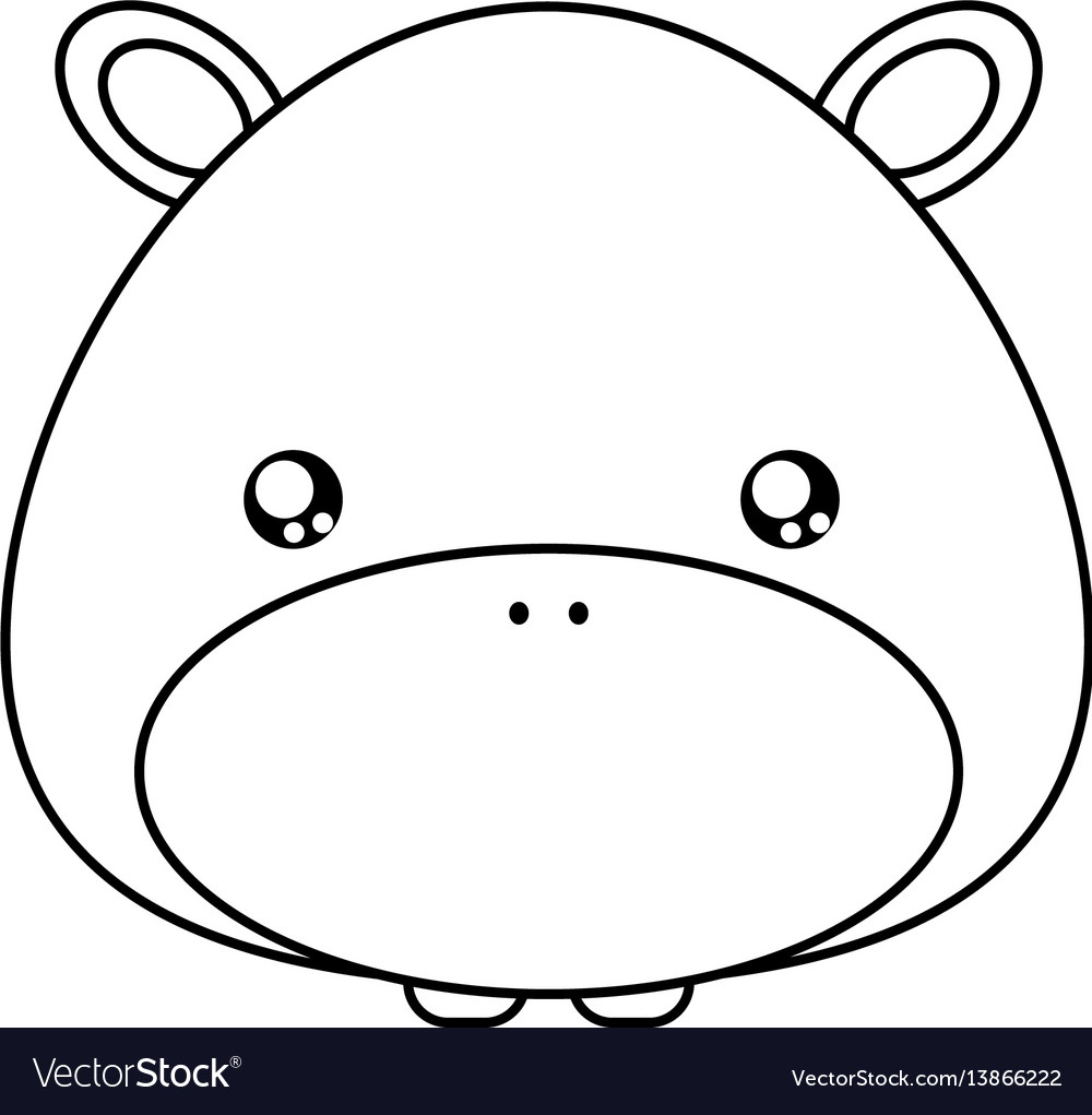 1000x1021 hippo face drawing hippo drawing face royalty free vector image - Hippo Drawing For Kids