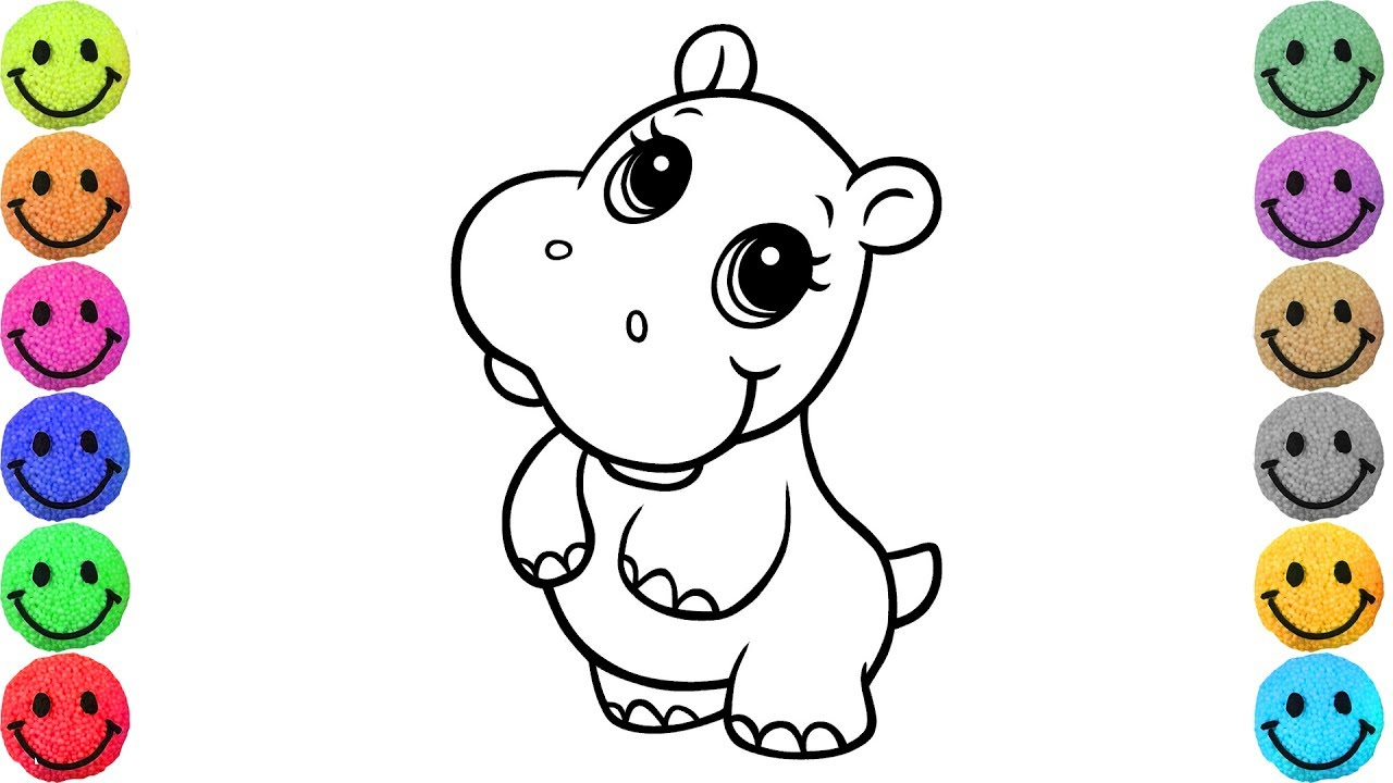 Hippo Drawing For Kids at PaintingValley.com | Explore collection of ...
