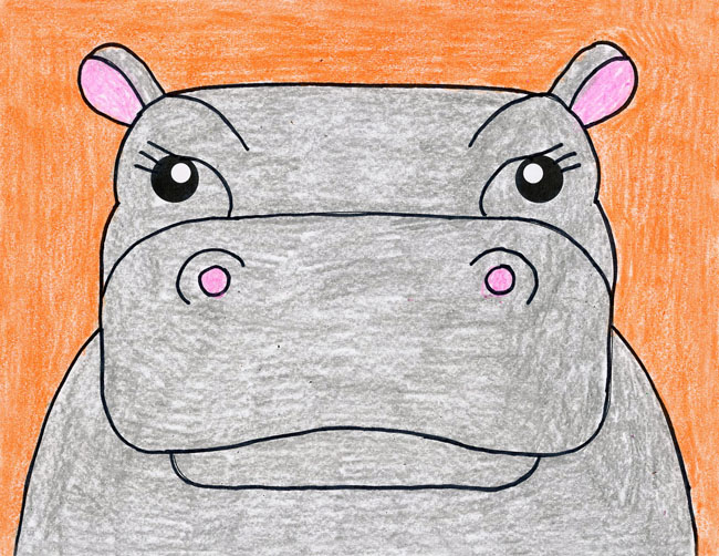 650x502 Draw A Hippo Art Projects For Kids - Hippo Drawing For Kids