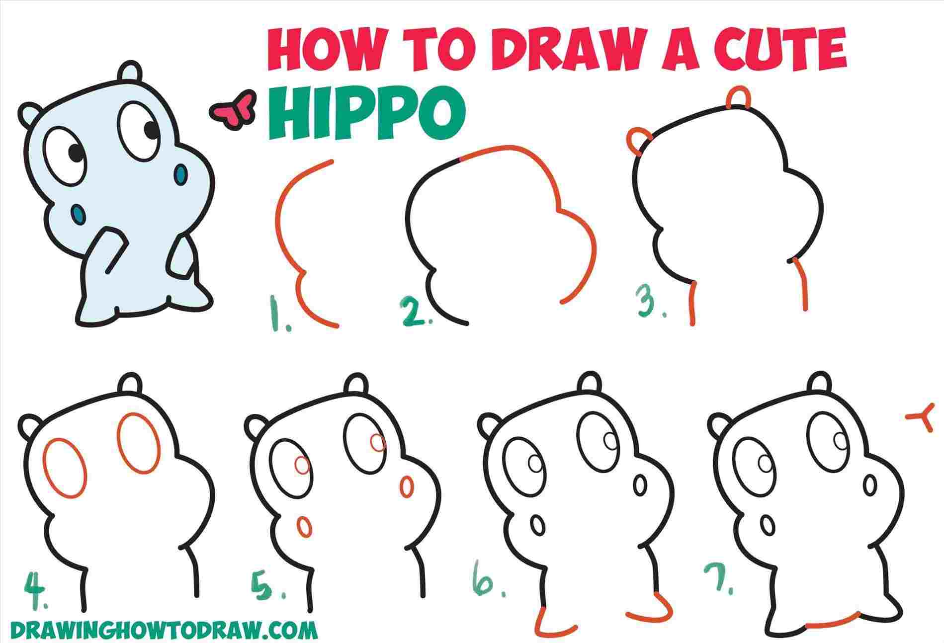 1899x1294 Simple Hippo Drawing - Hippo Drawing Step By Step