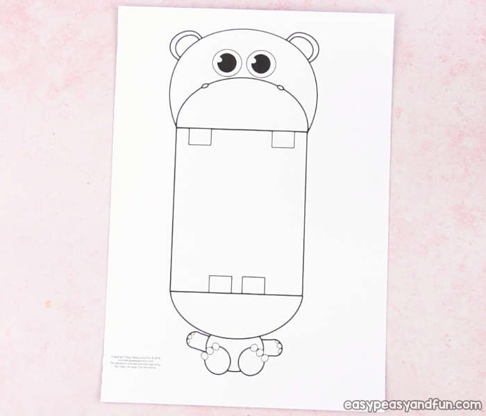 700x600 Surprise Big Mouth Hippo Printable - Hippo Drawing Step By Step