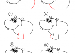 Hippo Drawing Step By Step at PaintingValley.com | Explore collection ...