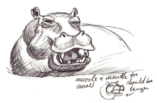 521x342 Art - Hippo Face Drawing