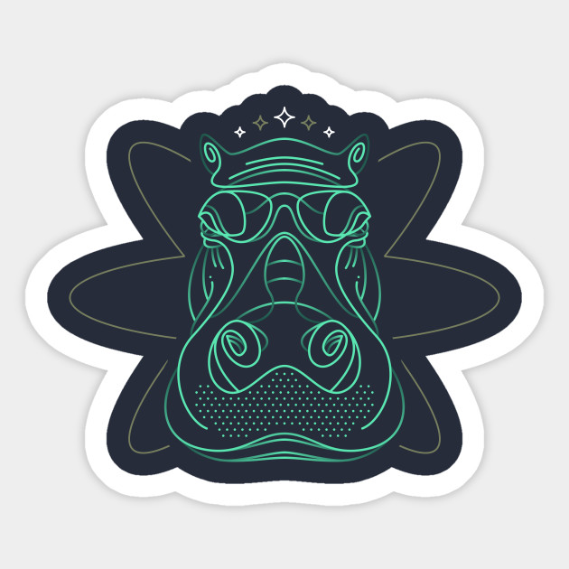 630x630 Hippopotamus Thin Line Drawing - Hippo Line Drawing