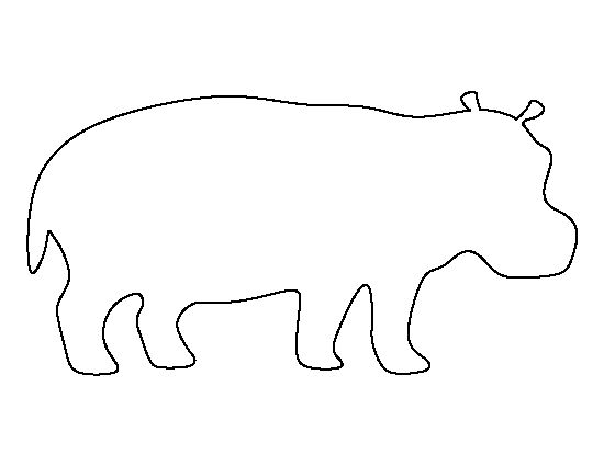 550x425 Printable Patterns - Hippo Outline Drawing