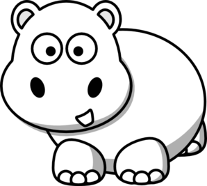 298x267 Side Hippo Outline Clip Art - Hippo Outline Drawing