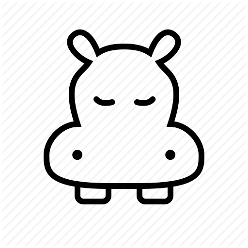 512x512 animal, face, hippo, hippopotamus, pet, zoo icon - Hippo Outline Drawing