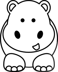 243x300 Cartoon Hippo Clip Art - Hippo Outline Drawing