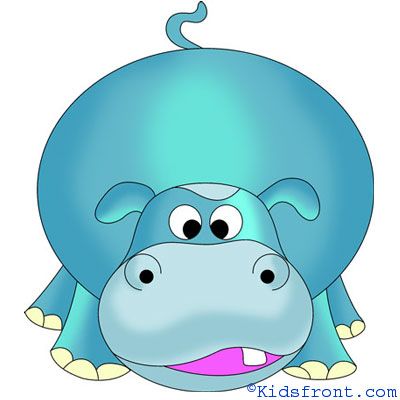400x400 How To Draw Hippopotamus, How To Draw For Kids, How To Draw Step - Hippopotamus Drawing