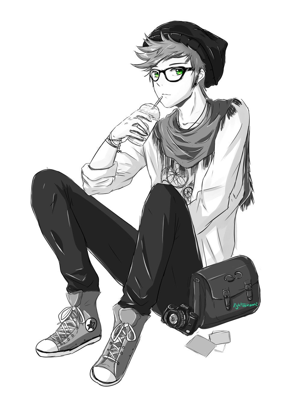 1024x1365 anime hipster boy - Hipster Boy Drawing