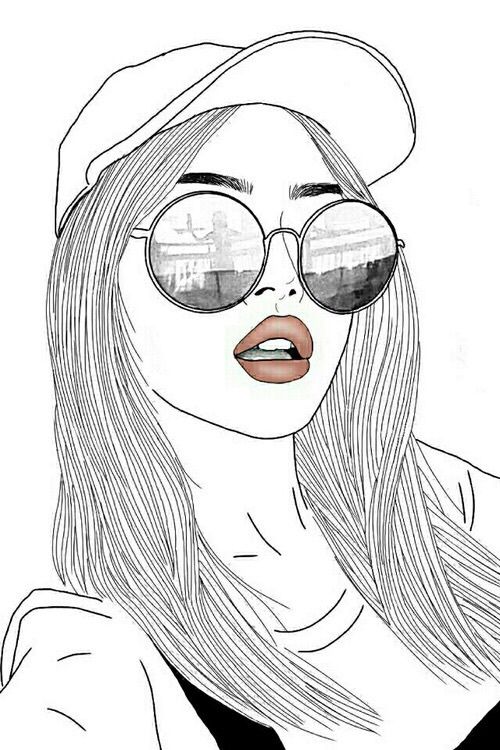 500x750 Hipster Girl Drawing Art Drawing Skill - Hipster Girl Drawing